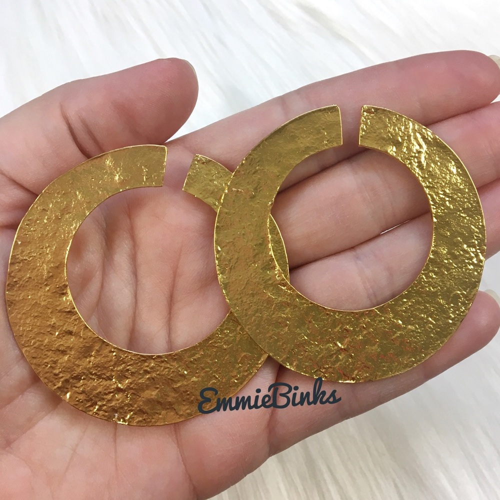 ✨3for$38 New Zara Textured Circular Open Hoop Earrings - Picture 10 of 16